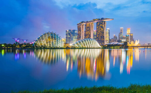 Skyline de Singapour de nuit, Singapour