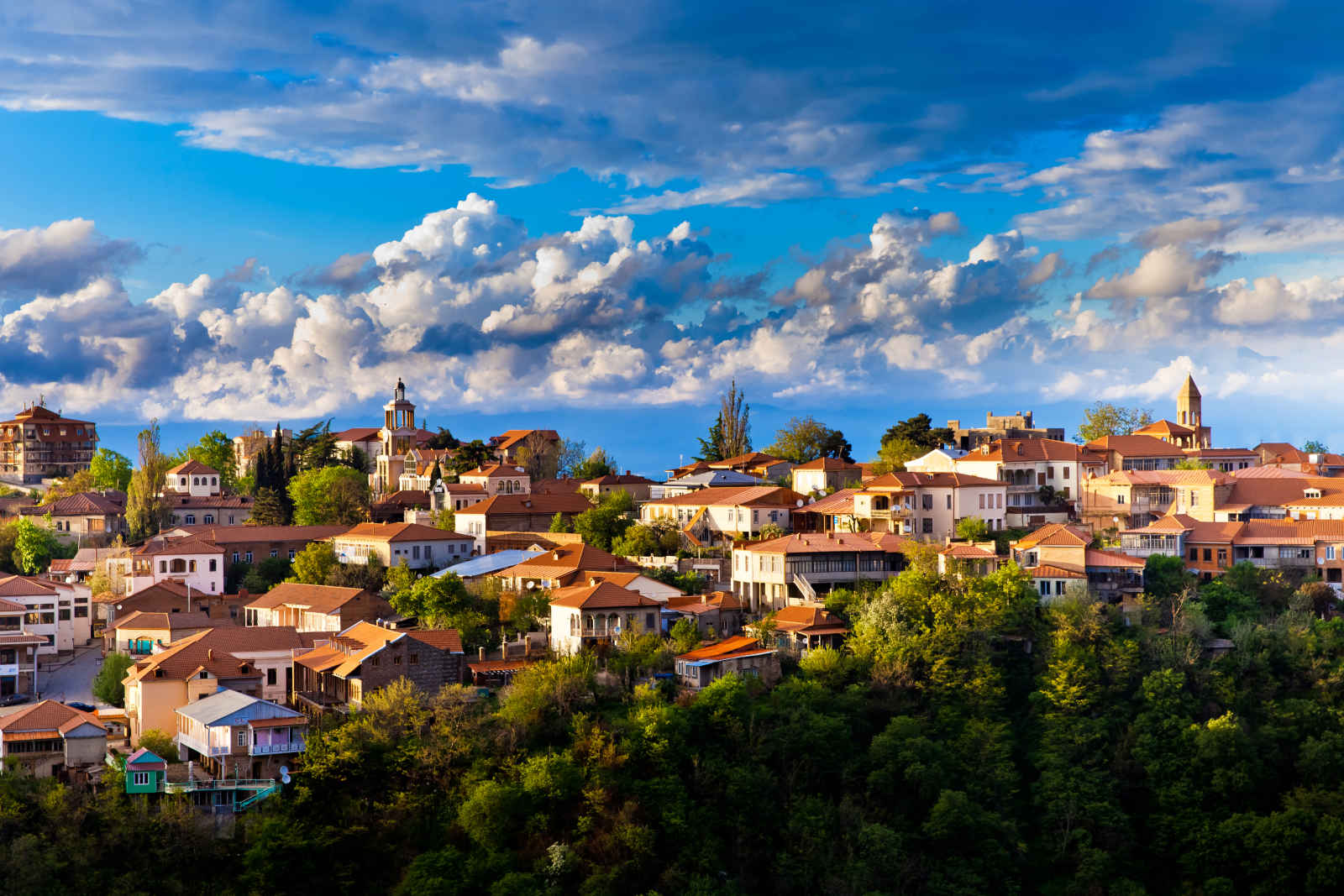 Vue sur la ville et les toits de Sighnaghi (Signagi), Géorgie