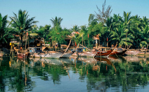 Village, pêche, pêcheurs, delta du Mékong, Viêtnam
