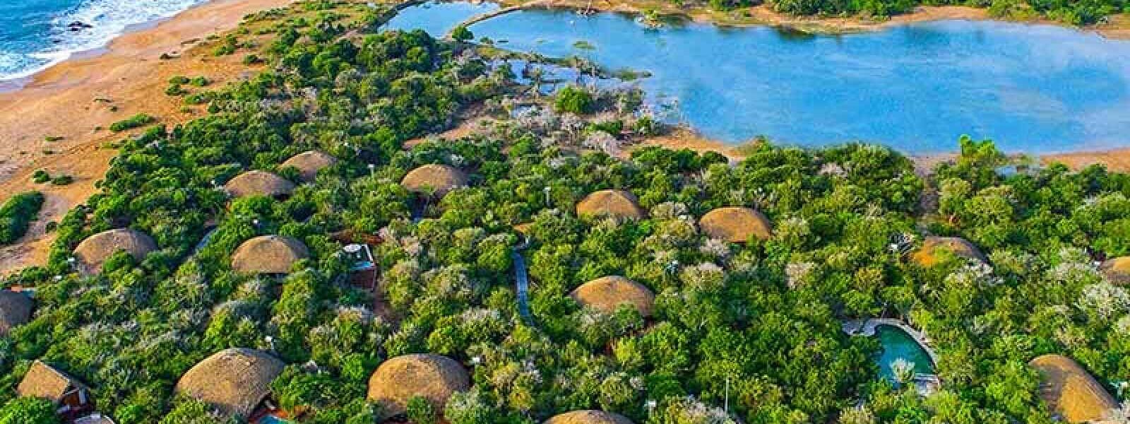 Vue d'ensemble, Uga Chena Huts, Yala, Sri Lanka